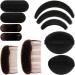 11 Pieces Women Sponge Volume Bump Inserts Hair Bases Hair Styling Tools Hair Bump Up Combs Clips Black Sponge Hair Accessories for Women DIY Hairstyles (Black Brown)