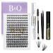 Lash Extension Set B & Q 280 PCs eyelash Extensions Set 0.07d 9-15Mix 30D+40D Wicken extension set eyeliner set lash adhesive remover and applicator for eyelashes set beginners (SET-30D+40D-0.07d mix) 9-15 MIX 280PCS set30D+40D-D-07