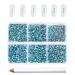 Beadsland 7200PCs flatback rhinestones clear street stones nail gemstones round crystal rhinestones for handicrafts mixed 6 sizes with wax pencil kit SS3-SS10 aquamarin aquamarine