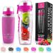 Zulay (34oz Capacity) Fruit Infuser Water Bottle With Sleeve - Anti-Slip Grip & Flip Top Lid Infused Water Bottles for Women & Men - Water Infusion Bottle Flamingo Pink