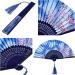 Foldable Bamboo Hand with Tassel | Elegant Wall Decor for Women - 4 Piece Set in White Cherry Pink Cherry Blue Cherry & Purple Cherry - Perfect Gift! - Buy Online on GoSupps.com