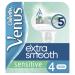 Gillette Venus Extra Smooth razor blades for women with moisture strip for skin protection 4 replacement blades