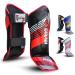 Farabi Sports Schienbeinschoner Kickboxing Children Shin Instep MMA Schiensbeinschoner for boxing Muay Thai kickboxing karate taekwondo martial art training Black/Red