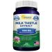 Milk Thistle Supplement 1000mg - 200 Capsules, Max Strength 4X Concentrated Extract 4:1 Milk Thistle Seed Powder Herb Pills, 1000 mg Silymarin Extract for Liver Support, Cleanse, Detox & Pure Health
