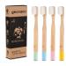 Geordinary Nanokids 4-Pack Bamboo toothbrushes for children Premium Children's toothbrush softly sensitive teeth toothbrush set made of Bamboo environmentally friendly sustainable hand toothbrush