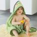 Erwin M ller Children's Hooded Towel - 100% Cotton Tractor Excavator Green 100x100 cm | Soft & Absorbent Frottier Towel - Buy Online on GoSupps.com
