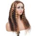 BLY 32 Ombre Highlight Lace Front Wig - Deep Wave #427 Human Hair, Pre-Plucked, Glueless, 180% Density - Buy Online on GoSupps.com