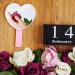 2-Piece Heart-Shaped Handheld Mirrors Set for Women - Travel Makeup Mirrors with Handle - Small Decorative Cosmetic Mirrors - Valentine's Day Gift (Pink/Purple) - Buy Online on GoSupps.com
