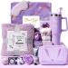 Birthday Gift for Women Luxury Self Care Spa Gift Basket with Blanket for Mom Wife Sister Friend Girlfriend Grandmother Get Well Soon & Christmas gift for Her Lavender