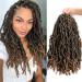 Dorsanee Faux Locs Crochet Hair 14inch New Soft Locs Crochet Hair for Black Women Pre-looped Crochet Braids Distressed Goddess Locs Braiding Hair Extensions (7packs, 1B/27) 14 Inch (Pack of 7) 1B/27#