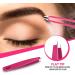 KICHLY Pink Eyebrow Tweezers Set - 4 Professional Tweezers & Travel-Friendly Leather Case for Perfect Plucking - Buy Online on GoSupps.com
