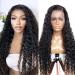 SKULD 13x4 HD Lace Front Wigs Water Wave Wig Human Hair Curly Transparent Lace Wigs 100% Brazilian Real Hair with Baby Hair 150% Density Pre Plucked Human Hair Wigs for Women (24 Inch) 24 Inch 13x4 lace frontal wig Water Curly