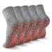 NOVAYARD 5 Pairs Non Slip Socks Non Skid Sticky Grip Socks Yoga Pilates Hospital Socks Men Women Grey Large