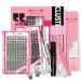 DIY Lash Extension Kit Cluster Lashes Kit with 208 Pcs Lash Clusters Lash Bond Remover Eyelash Applicator Beginner DIY Lashes Kit Easy to Use(Volume+Natrual Kit) DIY Lash Kit Volume+Natrual