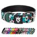 Tspro Tactical dog collar 3.3 cm wide dog collar military standard strong dog collar thick dog collar dog collar with stable metal buckle (Camo cyan-s) S-neck size (adjustable 35.5cm-43cm) camouflage pattern cyan