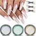 White Pearl Chrome Nail Powder  3 Colors Aurora Ice Transparent Chrome Powder for Nails  Glazed Donut Pearlescent Magic White Nail Powder Mirror Effect Pigment Glitter for Nail Art