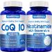 NasaBeahava Resveratrol with Vitamin B3 Nicotinamide & CoQ10 400mg Bundle | NAD+ Precursor and Longevity Complex Brain Support Bundle with Nicotinamide Resveratrol and Coenzyme Q10 Supplements