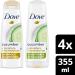 Dove Cucumber + Moisture Shampoo & Conditioner for dry hair 355 ml (Pack of 4: 2 Shampoos + 2 Conditioners) - Buy Online on GoSupps.com
