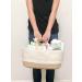 Mila Millie Baby Large Cotton Rope Diaper Caddy - Nursery Organizer Storage Bin - Portable Eco-Friendly Bag - Natural Cotton - White & Beige - Buy Online on GoSupps.com