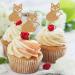 Set of 24 Glitter Fox Cupcake Toppers Animal Themed Baby Shower Dessert Decor Birthday Party Decorations Supplies - Buy Online on GoSupps.com