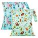 2Pcs Wet Bags 13x14 inch Reusable Nappy Bag Wet Dry Bags Nappy Changing Bags Wet Laundry Bag Waterproof Dry Wet Bag Cloth Nappy Wet Bags Organiser Pouches for Babies Swimming Camping Travel Gym Beach 2Pcs-30*35cm-blue/green