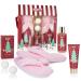 Brubaker cosmetics bathing and shower set winter berries fragrance - 6 -part gift set with extra soft plush slippers pink - Christmas set for girlfriend