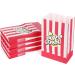FunX Kraft Paper Popcorn Bags 80 Pack - Party Bags for Cinema Film nights Children's Birthday Parties and Sleepovers 3.9 x 2.8 x 6.3 inch Red/White Striped - Buy Online on GoSupps.com