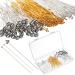 250 Pieces Head Pins for Jewelry Making Include 200 Pieces 2 Inch 22 Gauge Gold Silver Ball Head Stick Pins and 50 Pieces 2.1 Inch 21 Gauge Antique Silver Headpins for DIY Earrings Crafts Needles