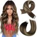 Moresoo tape in extensions real hair brown seamless hair extension real hair tapes dark brown to caramel blonde invisible tape extensions real hair ombre 40 cm/50g #4/27/4 40 cm 2. #4/27/4