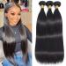 Human Hair Bundles 18 20 22 Inch Straight Bundles Human Hair 100% Unprocessed Brazilian Weave Bundles Human Hair Extensions For Black Women 10A 3 Bundles Human Hair Natural Color 18 20 22 Straight Bundles Human Hair