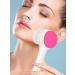 2 in 1 Manual Face Brush Cleanser - Exfoliating & Soft Bristle Face Cleansing Brush - Deep Pore Exfoliation, Makeup Removal, Acne Treatment - Hot Pink - Buy Online on GoSupps.com