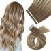 Moresoo tape in extensions real hair light brown 45 cm invisible tape extensions light brown to mid -blonde with brown real hair extensions tape adhesive extensions brown 10 pieces #8/22 45 cm 1. #8/22/8