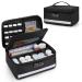 Damero Locking Pill Bottle Organizer with Inner Dividers Medicine Storage and Organizer Bag Combination Lock for Medicine Vitamins and Medical Supplies Black
