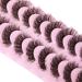 HeyAlice 10 Pairs Fluffy Mink Eyelashes - Natural Wispy Cat Eye 5D Strip Lashes (Clear Band) - Buy Online on GoSupps.com