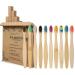 Geekerchip Bamboo toothbrushes for children 10 pieces toothbrush BAMBUS BPA free toothbrush wood environmentally friendly independent packaging 10 colors biodegradable Children's toothbrush