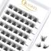 Eyelash single quewel individual eyelashes lashes natural mat mega d curl 10mm eyelash segments wide foundation individual eyelashes for eyes makeup diy eyelash extensions (fluffy-d-10) 1 piece (1 Pack) matt mega-d-10mm