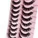 Russian D Curl Strip Lashes Fluffy False Eyelashes Natural Lashes 15-20mm Fake Lashes Pack Volume Eye Lashes 10 Pairs Faux mink lash Multipack D Curl|L08