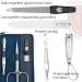 Three Swords Germany 6 pcs Manicure Set 'Genova' | Nail Care Kit with Scissors Clippers & Glass Files in Textile Jeans Blue - International Shipping - Buy Online on GoSupps.com