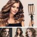 Buy 3 Barrel Curling Iron Wand - Dual Voltage 25mm Adjustable Temperature Ceramic Tourmaline Hair Crimper & Waving Tool - Buy Online on GoSupps.com
