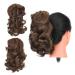 Gairyan 30cm ponytail hair part braid extensions long curly claw clip in ponytail extensions synthetic hair extensions wavy hair extension for women (dark brown & dark Auburn) 30 cm dark brown & dark auburn