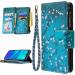 Miago 9 card slots leather cover for Huawei Y5 2019 colorful zipper Flip case Wallet case cell phone case PU leather pocket protective cover blue flower huawei y5 2019 blue flower