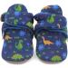 Dotty Fish Cotton Baby Booties | Suede Sole, Fleece Lining | Non-Slip Pram Shoes for Boys, Girls, Unisex | 12-18 Months Navy Blue Dinosaurs - Buy Online on GoSupps.com