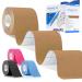 Kinesiology Tapes 16.4 feet Uncut Per Roll Sports Tape for Exercise Elastic Water Resistant Injury Kinetic Tape to Relieve Muscle Pain Physio Tape for Shoulders Knees Ankles and Protect Joints Skin