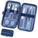 Travel Manicure Set, Mens Grooming kit Women Nail Manicure Kit 8 in 1, Aceoce Manicure Pedicure Kit Manicure set Professional Gift for Family Friends Elder Patient Nail Care Blue