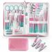 WOAMA Manicure Set 30 In 1 Pedicure Kit Nail Clippers Set Manicure Kit Professional Stainless Steel Nail Kit For Women Men 30 piece set Rainbow