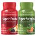 Terra Kai Organics Organic Super Fruits and Veggies Supplement Gluten / Gelatin Free, Non GMO, Soy Free & Vegan | Reds and Greens Superfood Capsules | 23 Fruits & 16 Vegetables (180 Count)