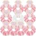 10 Pieces Bridal Hair Scrunchies Satin Bridesmaid Hair Ties Bachelorette Hair Scrunchies for Women Girls Wedding Hair Accessories (Pink and White)