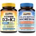 Vitalibre Vitamin D3 K2 Supplement 10000 IU 90 Softgels and Magnesium Citrate 420mg with Vitamin D3 & B6 120 Capsules