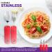 Bendable Red Flatware Set with Easy Grip Handles - 3 Piece Large Fork, Knife, and Spoon - Buy Online on GoSupps.com