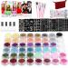 Glitter Tattoos Kit 48 Colors Waterproof Temporary Tattoos with 203 Stencils  5 Brushes 4 Glue  Body Nail Art  Body Glitter Festival Party (48 Colors)